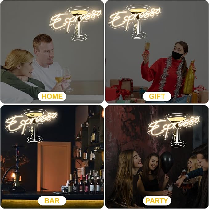 Espresso Martini Neon Sign, Cocktail Club Wall Art Decor, Tini Time Wall Decor - Image 7