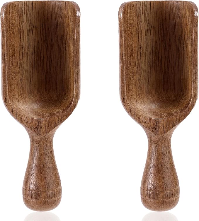 2pcs Mini Acacia Wood Coffee Spoons by BOXOB