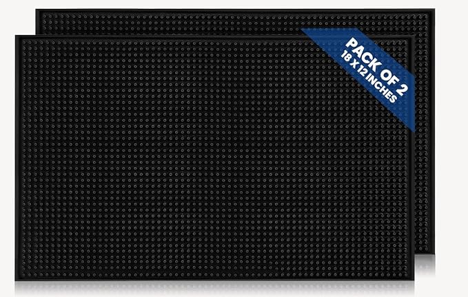 Standard Bar Counter Mats Set of 2, 18 x 12 Inch Rubber Non Skid Bar Top & by Unknown