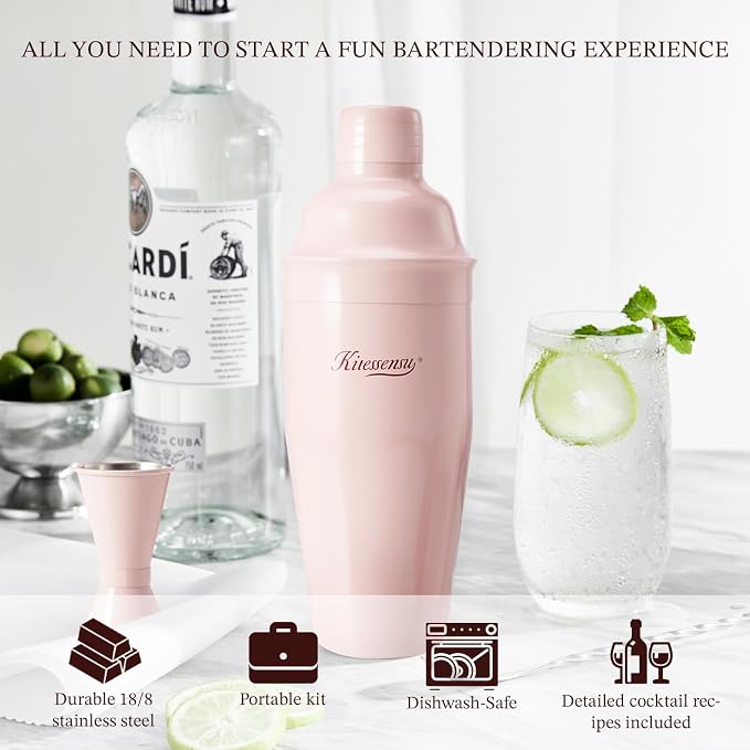 KITESSENSU Cocktail Shaker Set, Stainless Steel Martini Shaker - Image 3