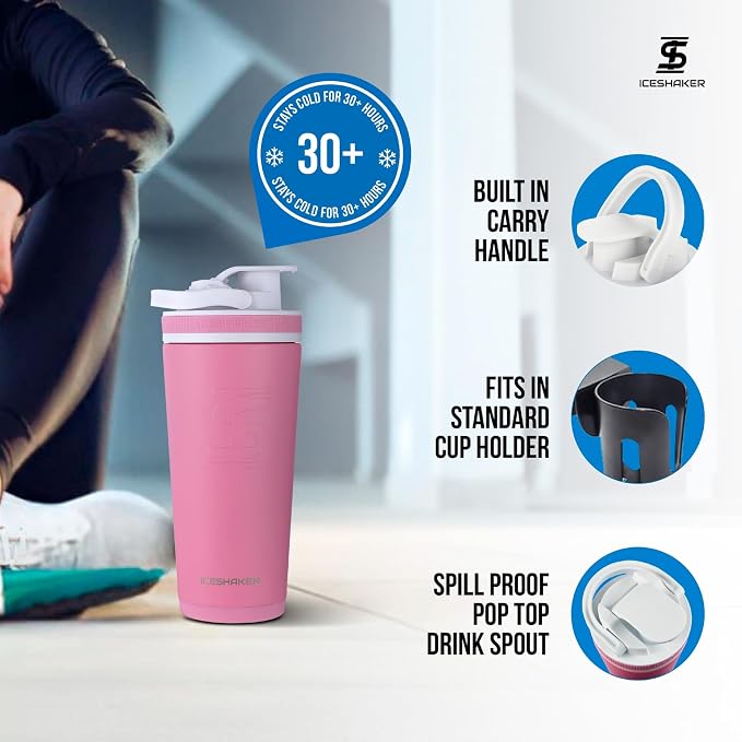 Ice Shaker Insulated Stainless Steel Shaker Bottle | 26oz - Image 3