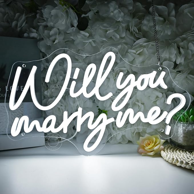 SYLHOME Will You Marry Me ? Led Neon Light Sign Hanging Proposal Wedding Party by SYLHOME