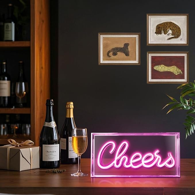 Cheers Neon Sign, USB LED Desk Lightbox Cheers Sign - Image 7
