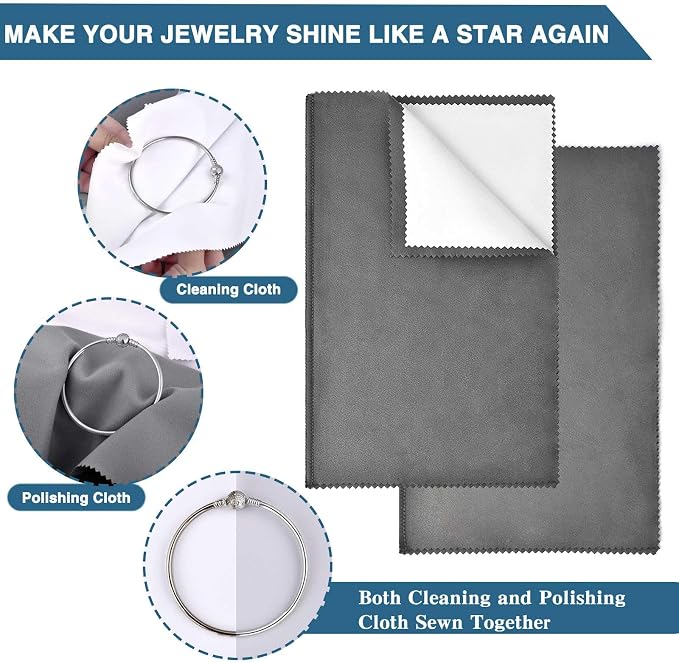 SEVENWELL Silver Polishing Cloth, Jewelry Cleaner Cloth - Image 2