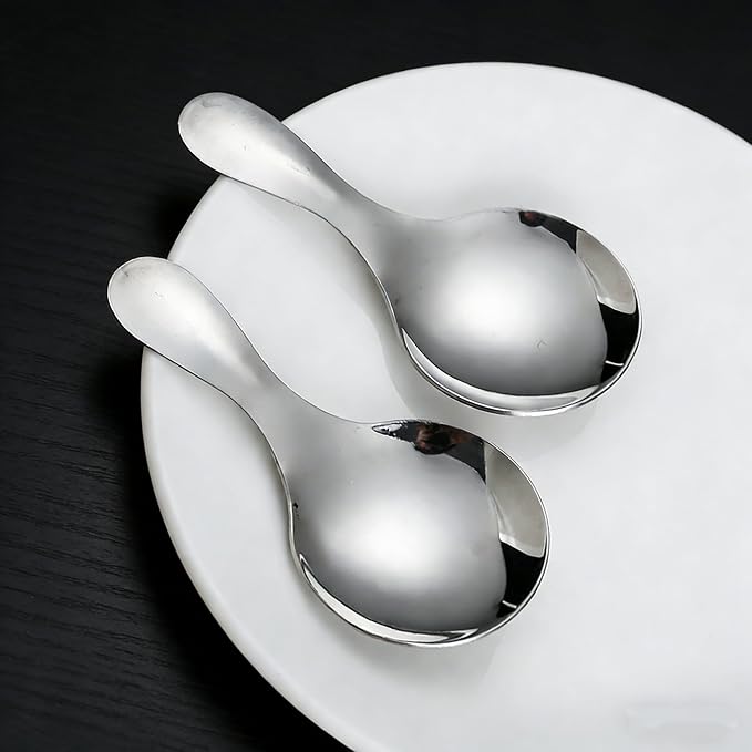 5 PCS Stainless Steel Mini Round Spoons Short Handle Spoon - Image 4