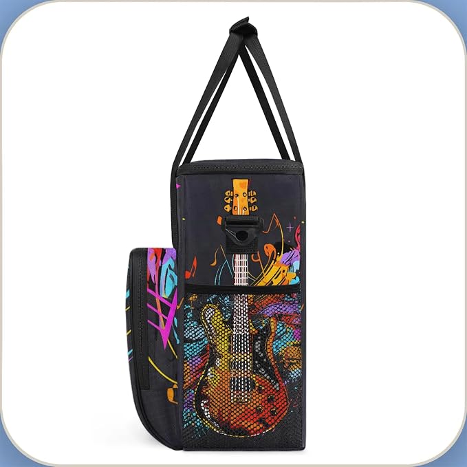 Electric Guitar Music Theme Coffee Maker Carring Bag, Large Insulated Storage - Image 4