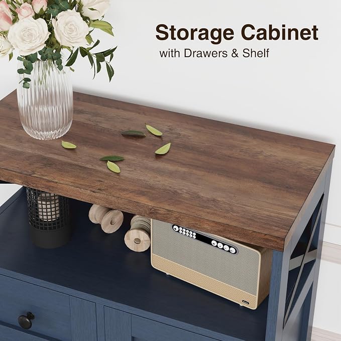 Befrases Farmhouse Blue Storage Cabinet - Image 7