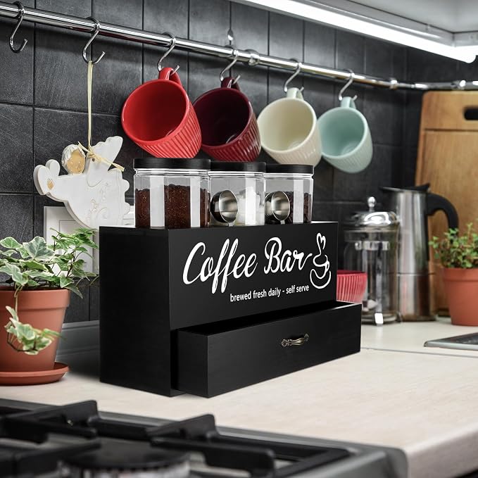 3 Pcs Coffee Bar Containers Set Include Coffee Sugar Container - Image 6