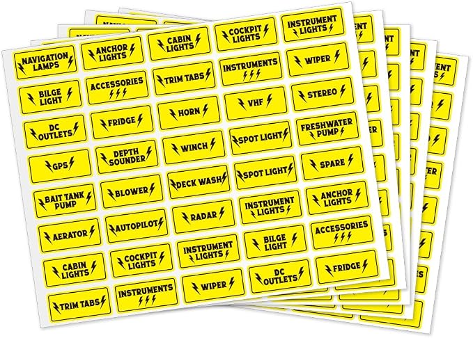 200 Pcs Boat Switch Panel Label, Oval Marine Boat Dash Board Switch Instrument by GOMAKERER