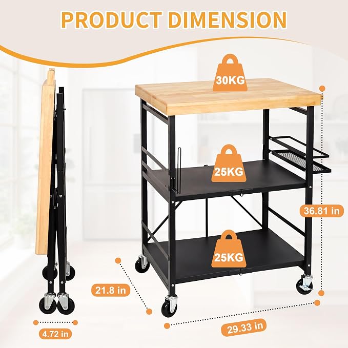 PLKOW Foldable Kitchen Cart - Image 2