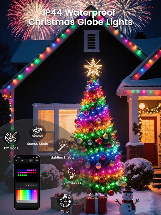 Red White and Blue Smart Color Changing String Lights - Image 6