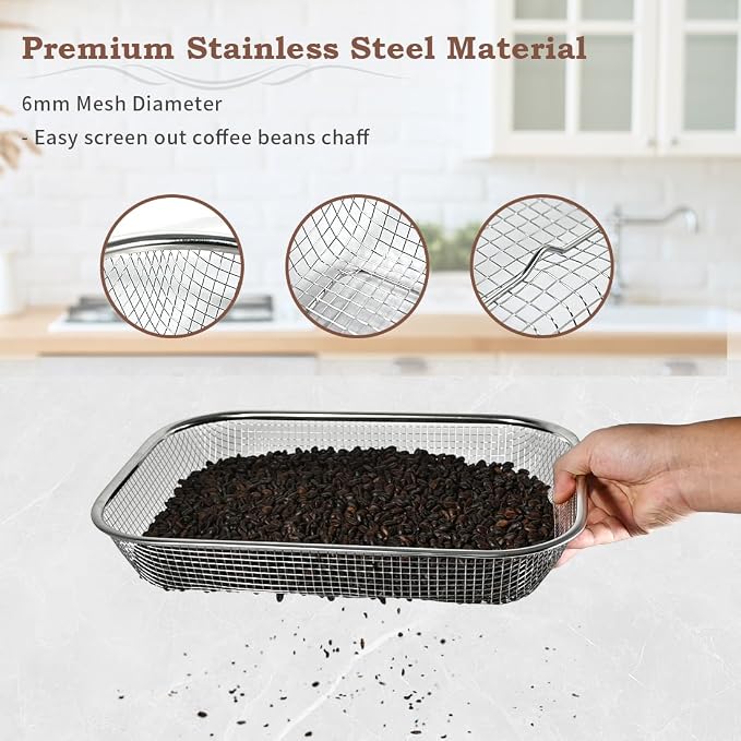 CAFEMASY 3 Pack Stainless Steel Coffee Roasting Cooling Mesh Pan Tray - Image 4