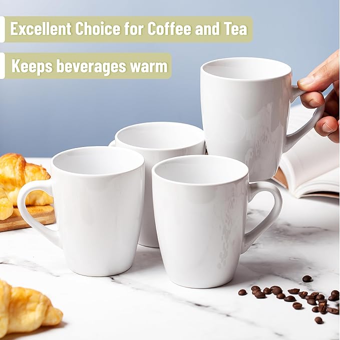 BTaT- White Coffee Mug Set, 12 Pack, Ceramic Coffee Cups | Bulk Mug Set - Image 5