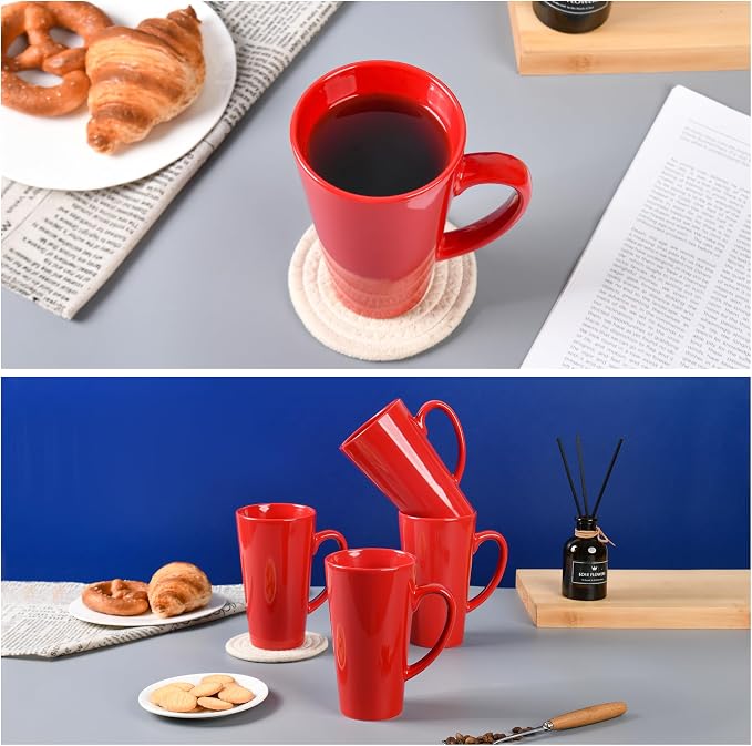 BYCNZB 16oz black Funnel Ceramic Tall Coffee Mugs - Image 5
