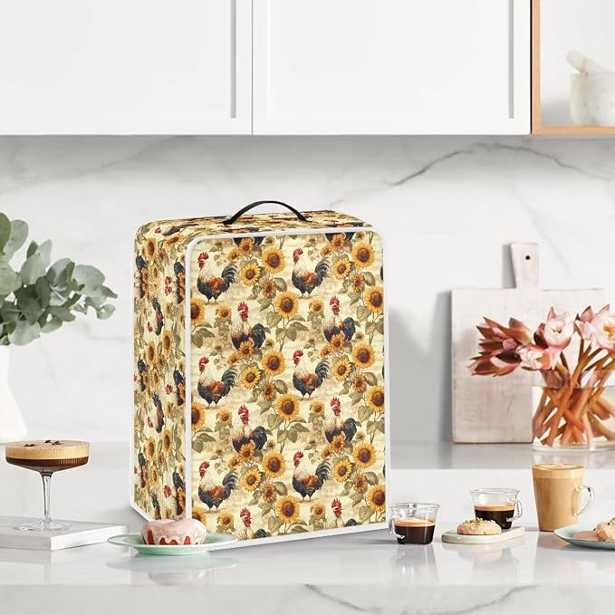 Rooster Sunflower Coffee Machine Dust Cover Compatible - Image 3