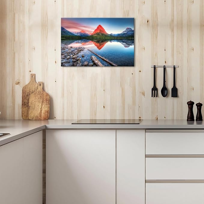 Glacier Mountain Canvas Wall Art USA Glacier National Park Mountains Landscape - Image 2