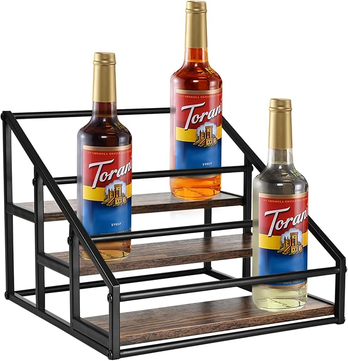 YQBRAO Coffee Syrup Rack Organizer, 3-Tier 12 Bottles Syrup Rack by Unknown