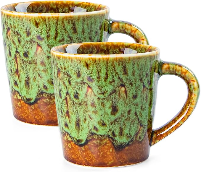 4.2 oz Espresso Cups Set of 2, Ceramic Coffee Mugs Demitasse Cups, Small by YINUOWEI