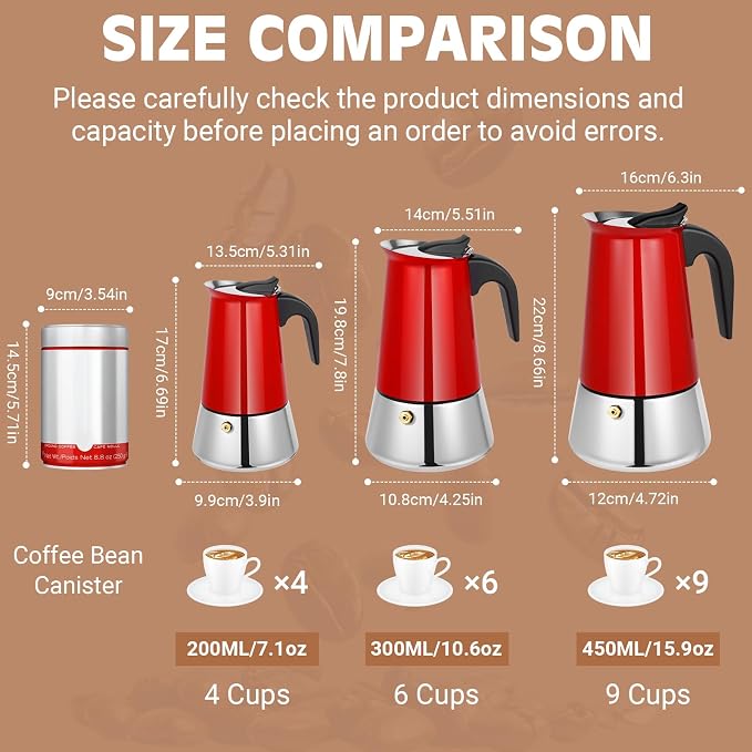 Moka Pot, 6 Cups Stovetop Espresso Maker, 304 Stainless Steel Moka Pot - Image 3