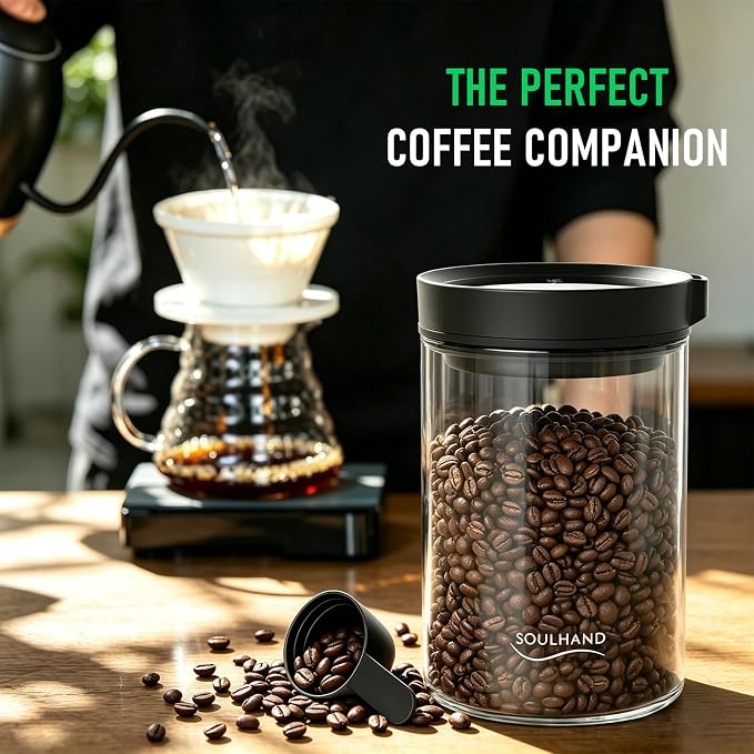 Vacuum Coffee Canister, 1.6L Electric Airtight Glass Storage Container | Auto - Image 8