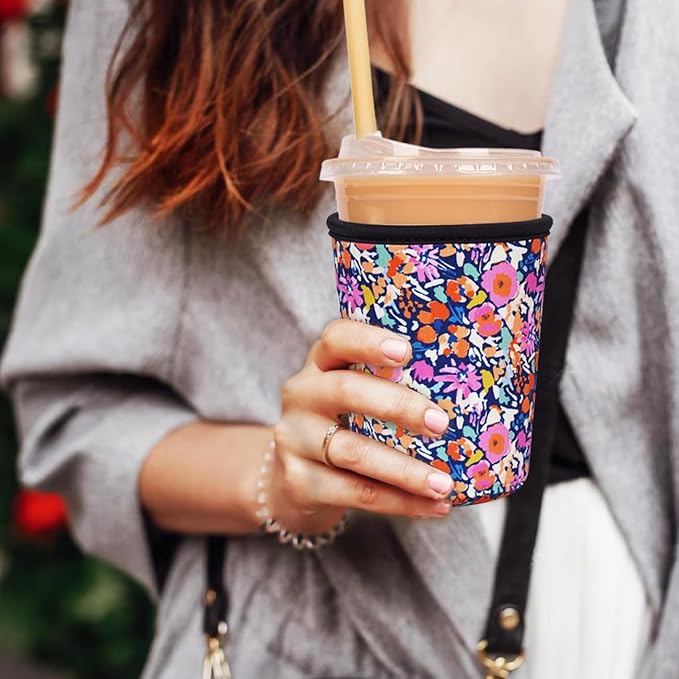 Reusable Insulated Neoprene Iced Coffee Cup Sleeve, Durable Drink Sleeve - Image 2