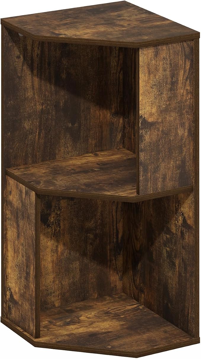 Furinno ECON Corner Shelf, 2-Tier Corner Book Shelf, Standing Storage Shelves - Image 5
