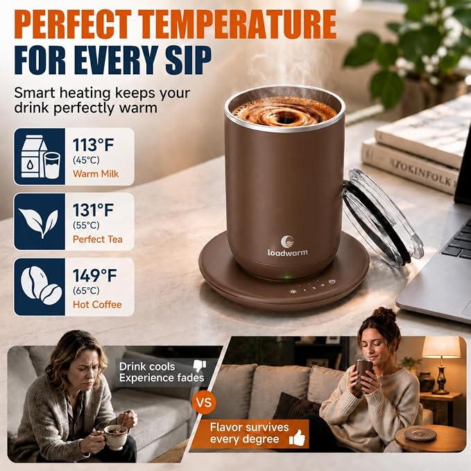 Self Heated Stirring Coffee Mug, 10oz Auto Mixing Cup - Image 3