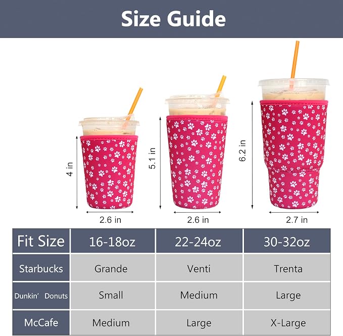 3 Pack Reusable Iced Coffee Sleeves - Image 2