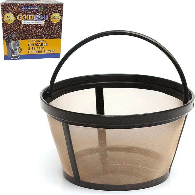 GOLDTONE Reusable 8-12 Cup Basket Coffee Filter fits Mr. Coffee Makers and by GoldTone