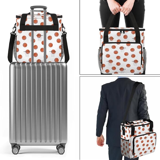 Basketball Coffee Maker Travel Bag, Basketball Large Carrying Storage Case - Image 7