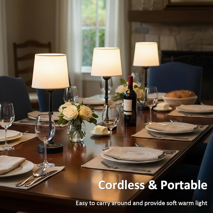 Rechargeable Cordless Table Lamp Black: 6000mAh Battery Operated Light - Image 6