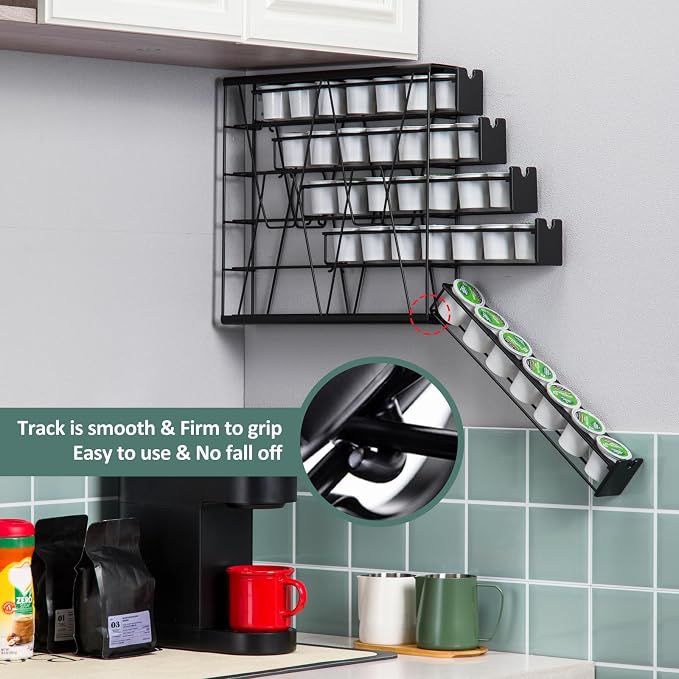 ZCDCP for K Cup Coffee Pod Holder, K Cup Holder Drawer Wall Mounted Coffee Pod - Image 6