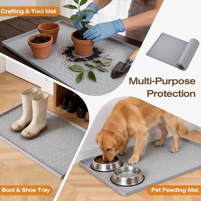 TRZZ Silicone Waterproof Under Sink Mat 28" x 19", Drip Tray and Cabinet Liner - Image 7