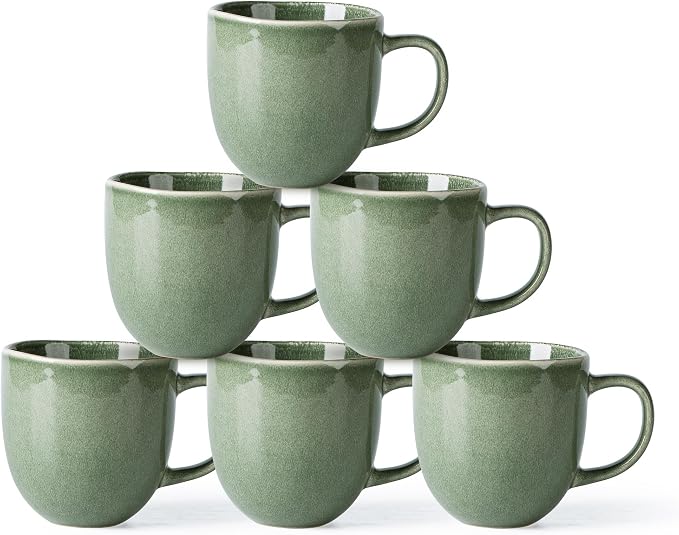 AmorArc 12oz Coffee Mugs, Ceramic Coffee Mugs set of 6 by AmorArc