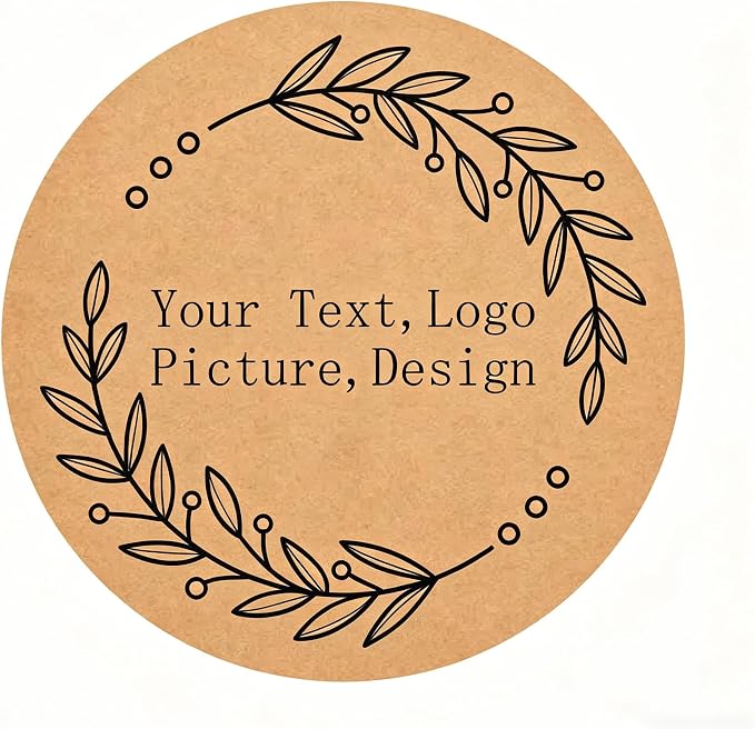 Custom Stickers Kraft Paper Labels Personalized Withe Text, Business Logo by customizedstickerlabels