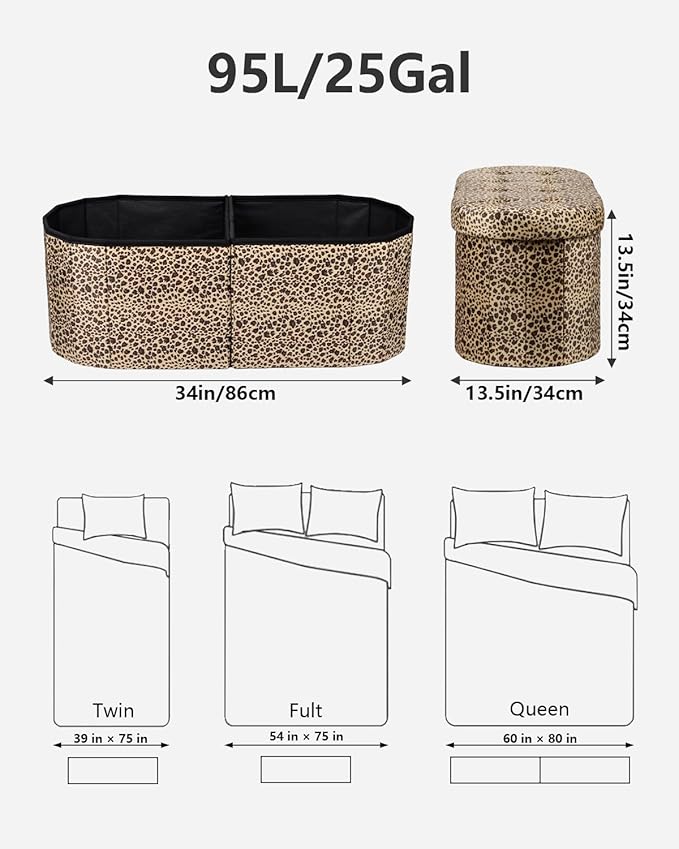 AmasSmile Footrest Ottoman Bench - Image 3