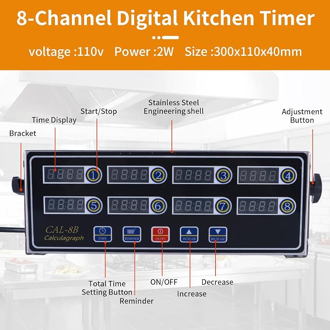 8-Channel Digital Kitchen Timer - Image 3