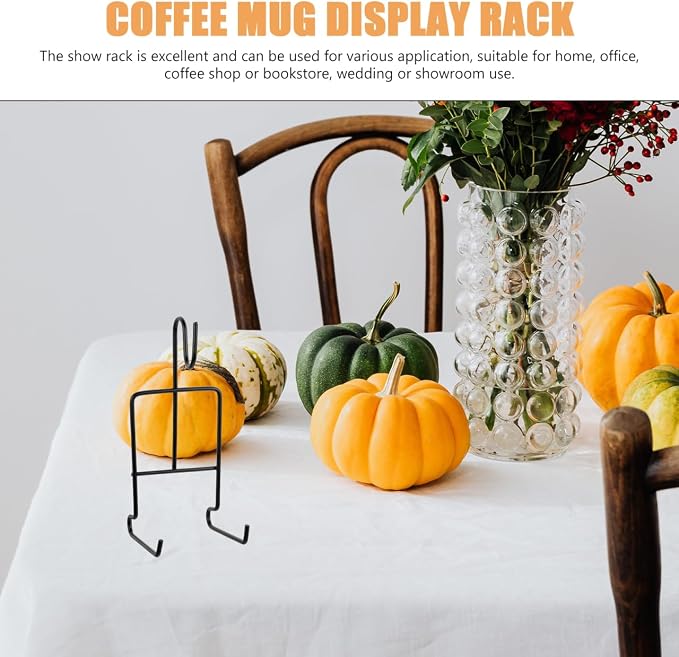 ULTECHNOVO 4-Pack Coffee Cup Holder Stand Black Iron Mug Display Rack Organizer - Image 2