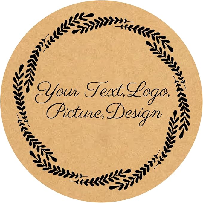 Custom Stickers Kraft Paper Labels Personalized Withe Text, Business Logo by customizedstickerlabels