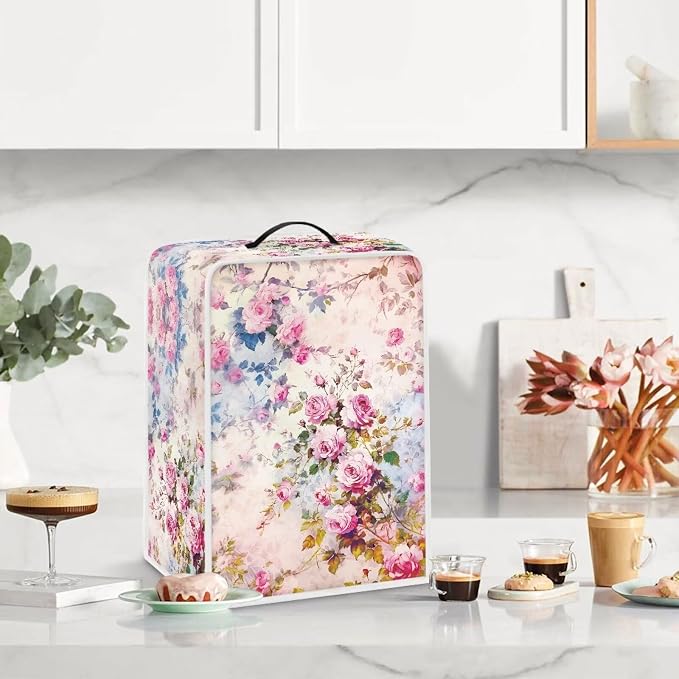 Rose Coffee Maker Cover Dust Proof Appliance Cover Machine Washable Stand Cover - Image 3