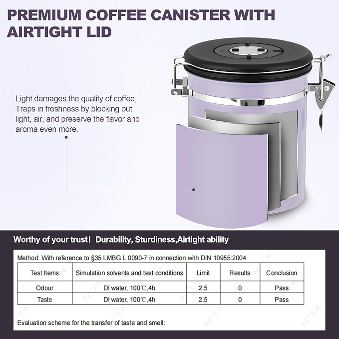 ShanSon Coffee Canister Airtight, Stainless Steel Bean Storage Container - Image 4