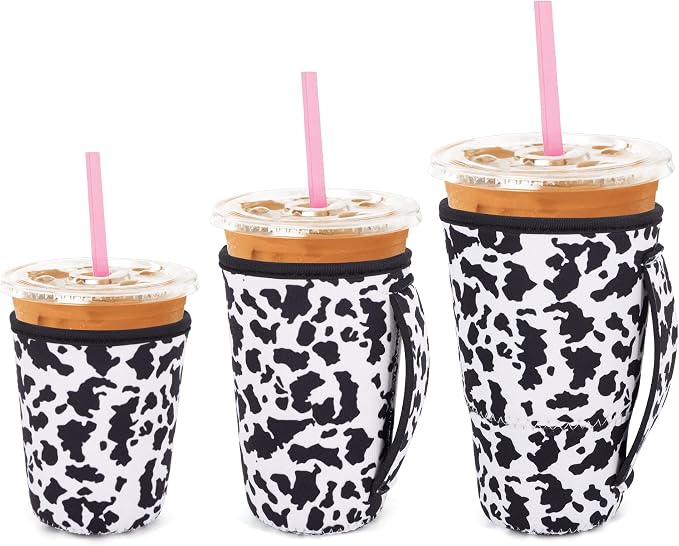 3 Pack Iced Coffee sleeve Insulated Neoprene Cup Sleeves by Snowso