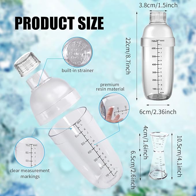 12 Pcs Plastic Cocktail Shaker - Image 2