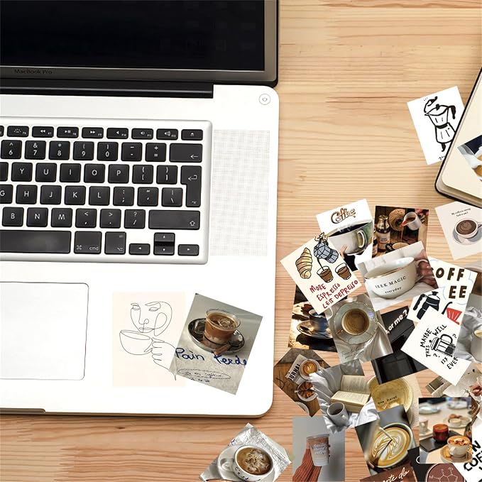50 PCS Coffee Poster Stickers for Scrapbooking Journaling Junk Journal - Image 5
