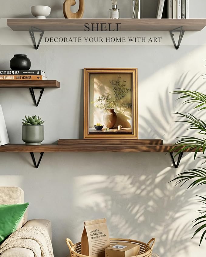 ARPEOTCY Gold Framed Canvas Wall Art, Olive Tree Potted Wall Decor, Farmhouse - Image 2