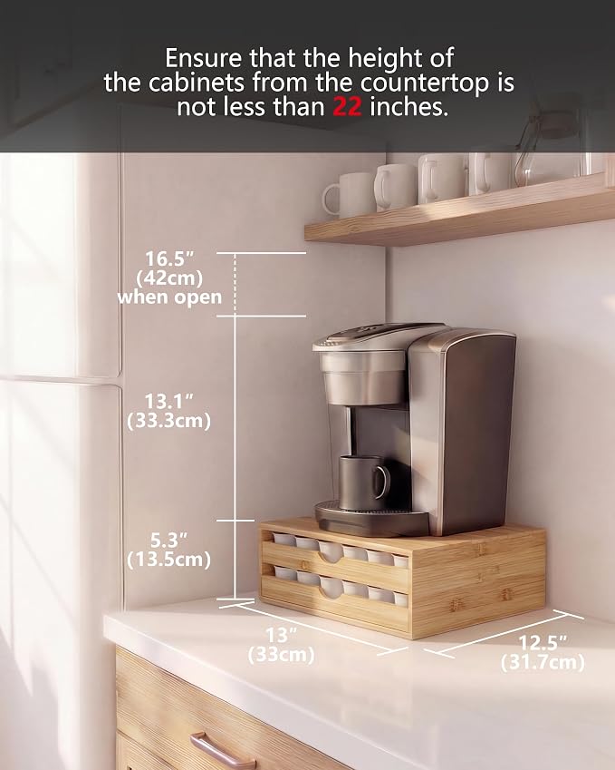 Bamboo Coffee Pod Drawer Organizer Compatible - Image 2
