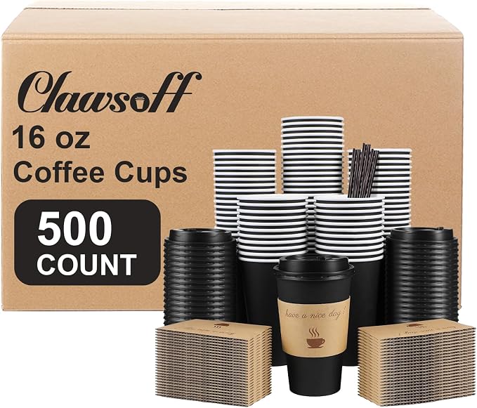 Clawsoff 500 pack 16 oz Coffee Cups by BuyNow