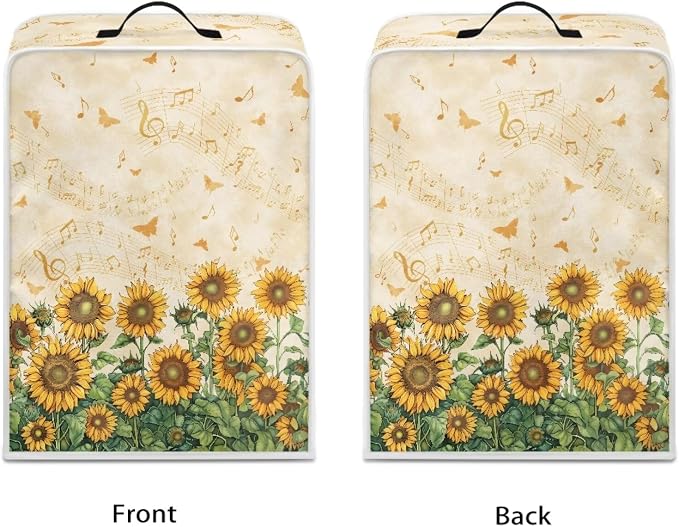 Sunflower Music Coffee Maker Cover Lightweight Coffee Machine Dust Cover Stain - Image 2