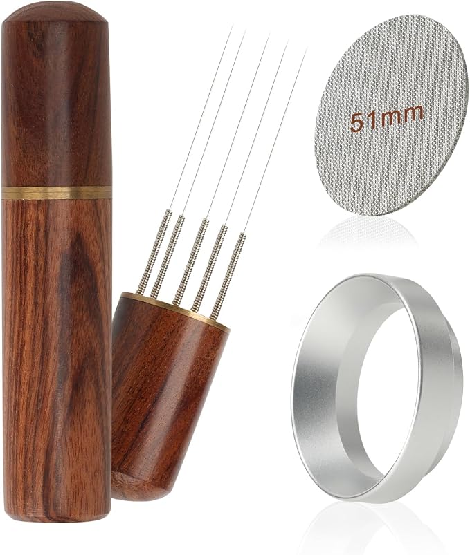 51mm Espresso Accessories Kit, WDT Tool Espresso Dosing Funnel, 51mm Puck Screen by PROKITCHEN