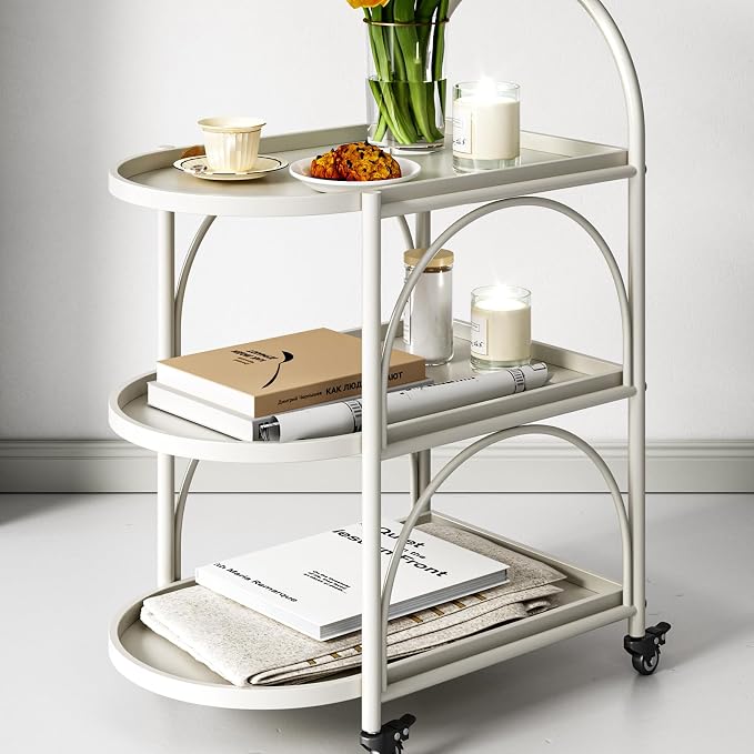 Bar Cart, Metal Serving Cart for The Home, Small Coffee Cart, Drink Cart - Image 3
